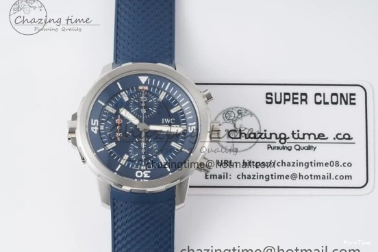 MIROTIME 0106 WellDesigned Aquatimer Automatic SS RSF 1:1 Best Edition Blue Dial on Blue Rubber Strap A 7057